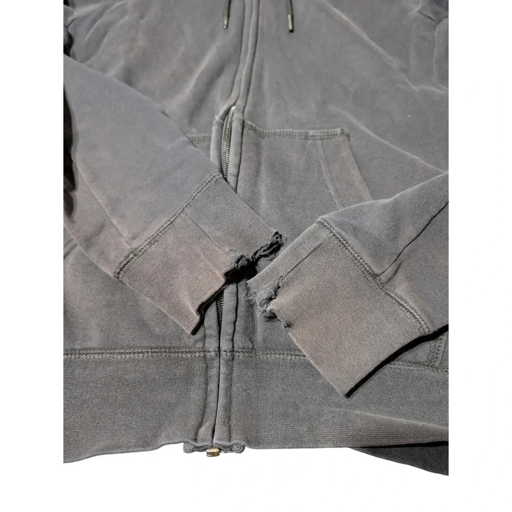 Nike SB Mens Full Zip Hoodie Faded Black‎ Distressed Skateboarding Sz S A4